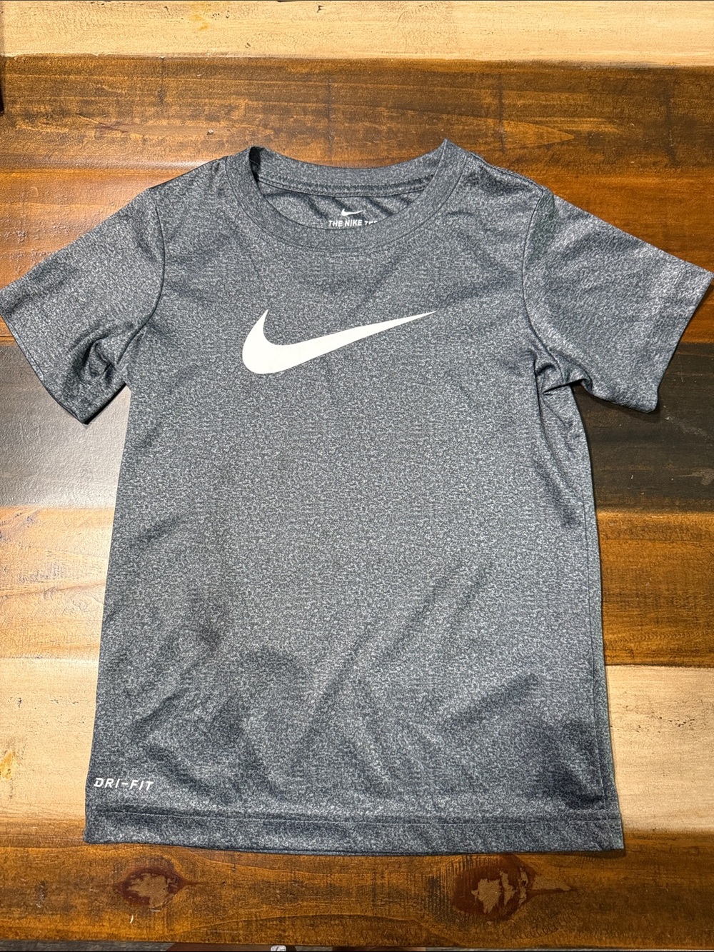 Nike Gray/White Kids Short Sleeve Swoosh Tee